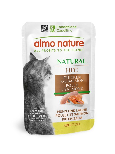 HFC Natural для кошек с курицей и лососем, 55 г
