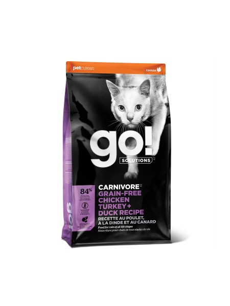 GO! Carnivore корм для кошек с курицей, индейкой и уткой 1,4 кг